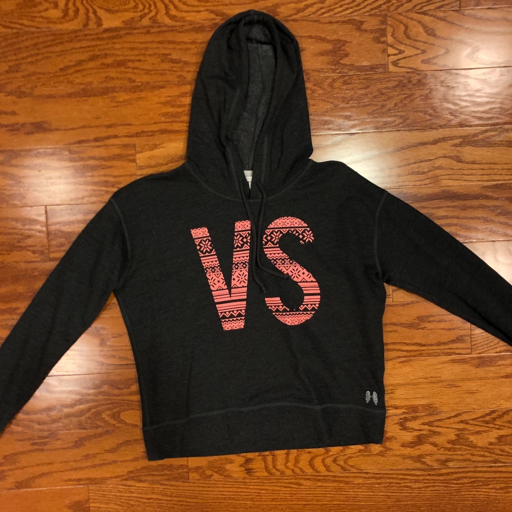 Charcoal Gray and Pink VS Hoodie Sweatshirt